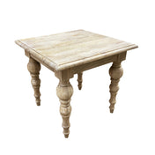 Square Table, Solid Mango Wood with White Wash Finish
