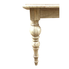 Square Table, Solid Mango Wood with White Wash Finish