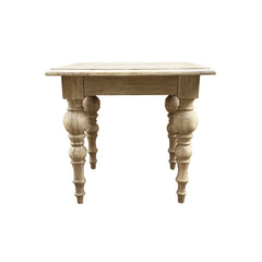 Square Table, Solid Mango Wood with White Wash Finish