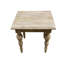 Square Table, Solid Mango Wood with White Wash Finish