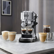 In use | espresso machine on kitchen counter with accessories