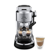 Front | front view of Dedica Maestro Plus brewing espresso