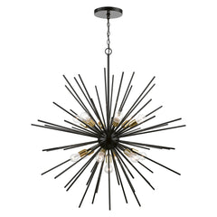 Starburst Chandelier with 13 Lights, Hardwired, 42 In Wide