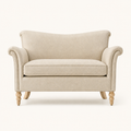 Front | Stipanska linen loveseat facing forward on a neutral studio background
