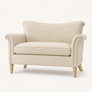Studio | Stipanska loveseat photographed straight on to show the frame and proportions