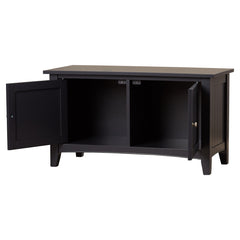 Storage Bench, 36 in Wide, Charcoal with Birch Block Feet
