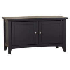Storage Bench, 36 in Wide, Charcoal with Birch Block Feet