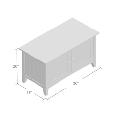 Storage Bench, 36 in Wide, Charcoal with Birch Block Feet