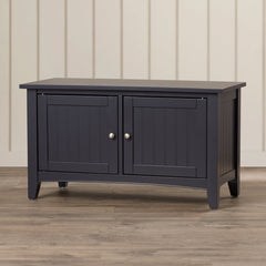 Storage Bench, 36 in Wide, Charcoal with Birch Block Feet