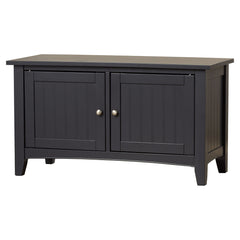 Storage Bench, 36 in Wide, Charcoal with Birch Block Feet