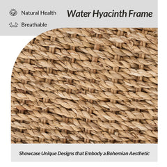 Storage Bench in Natural Water Hyacinth with Cushioned Seat