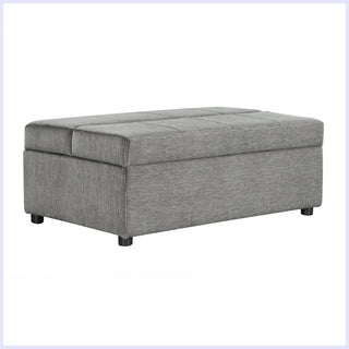 Storage Bench with Flip Top in Dark Gray Chenille