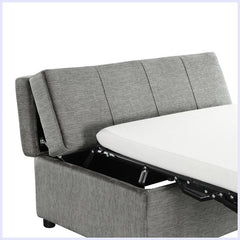 Storage Bench with Flip Top in Dark Gray Chenille
