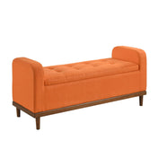 Storage Bench with Lift Top in Orange Fabric