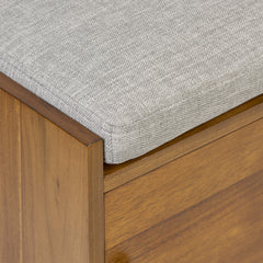 Storage Bench with Two Shoe Compartments in Brown Acacia Wood