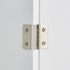 Storage Cabinet, 2 Hinged Doors with Drawers, White Painted MDF
