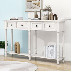 Storage Cabinet, 58 in W, Ivory White with Solid Wood Base