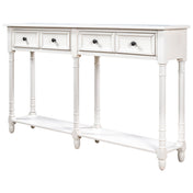 Storage Cabinet, 58 in W, Ivory White with Solid Wood Base