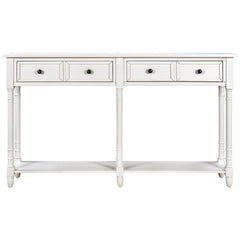 Storage Cabinet, 58 in W, Ivory White with Solid Wood Base
