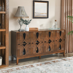Storage Cabinet, 60.5 In Wide, Brown with Manufactured Wood Top