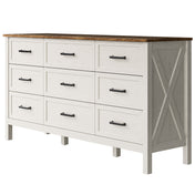 Storage Cabinet, 9 Drawers, White Manufactured Wood