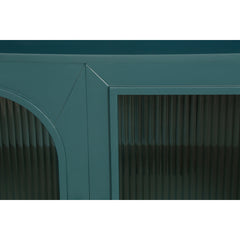 Storage Cabinet, Glass Door, Manufactured Wood, Antique Blue