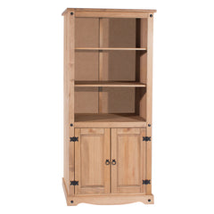 Storage Cabinet with 2 Doors and 5 Shelf Tiers, Solid Wood