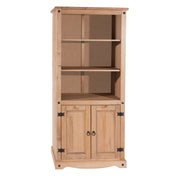 Storage Cabinet with 2 Doors and 5 Shelf Tiers, Solid Wood