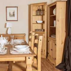Storage Cabinet with 2 Doors and 5 Shelf Tiers, Solid Wood