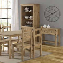 Storage Cabinet with 2 Doors and 5 Shelf Tiers, Solid Wood