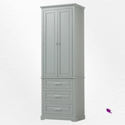 Storage Cabinet with 3 Drawers and 2 Shelves in Gray