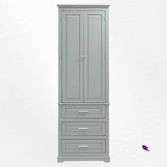 Storage Cabinet with 3 Drawers and 2 Shelves in Gray