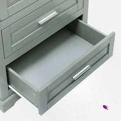 Storage Cabinet with 3 Drawers and 2 Shelves in Gray