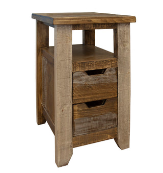 Storage Cabinet with Drawers and Shelf, Pine in Beige, Brown or Gray