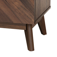 Storage Chest, 5 Drawers, Manufactured Wood and MDF, Walnut Brown