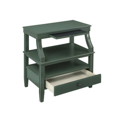 Storage Nightstands, Set of 2, Solid Wood with Satin Black Handles