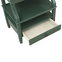 Storage Nightstands, Set of 2, Solid Wood with Satin Black Handles