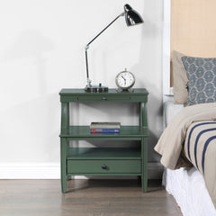 Storage Nightstands, Set of 2, Solid Wood with Satin Black Handles