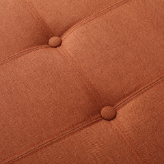 Storage Ottoman Bench with Lift-Top Storage in Orange Fabric