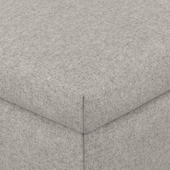 Storage Ottoman Coffee Table, 48 In Long, Gray Polyester, Black Metal Legs