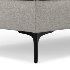 Storage Ottoman Coffee Table, 48 In Long, Gray Polyester, Black Metal Legs
