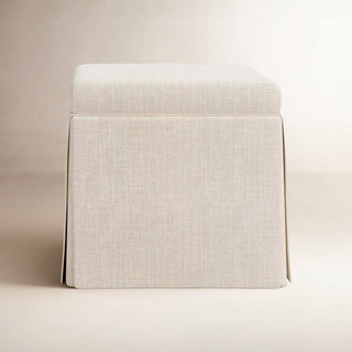 Storage Ottoman with Flip Top, Square, Polyester Blend Upholstery