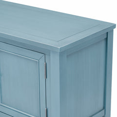 Storage Table with Drawers and Bottom Shelf, Pine and MDF