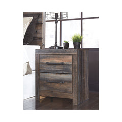 Storage Unit, 2 Drawers, Engineered Wood, USB Charging, Brown