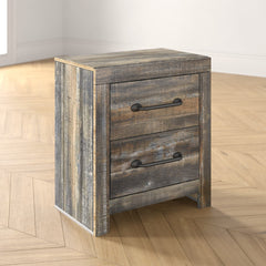 Storage Unit, 2 Drawers, Engineered Wood, USB Charging, Brown