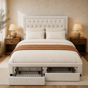 Grevane Stuley Linen Tufted Bed Frame