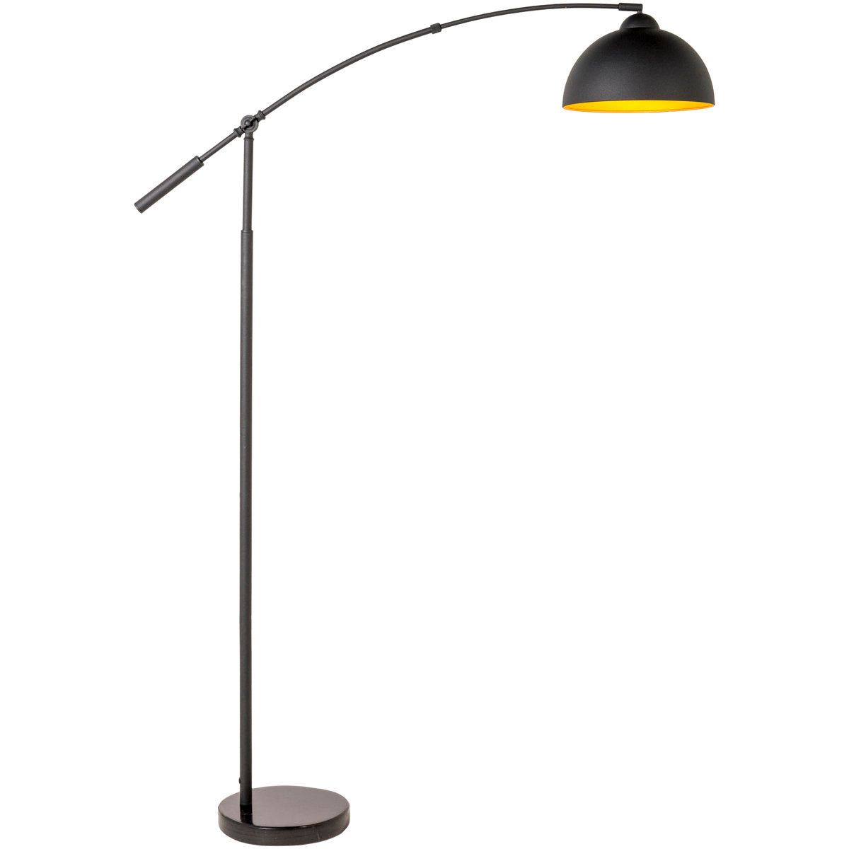 Swing Arm Floor Lamp, Black Iron with Metal Shade