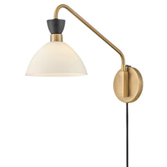 Swing Arm Wall Sconce, Gold Steel with Frosted Glass Shade