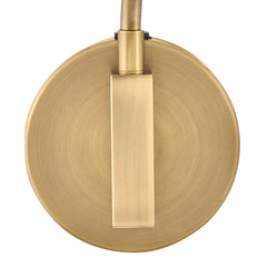 Swing Arm Wall Sconce, Gold Steel with Frosted Glass Shade