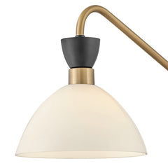 Swing Arm Wall Sconce, Gold Steel with Frosted Glass Shade